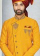 Groom Wear Indowestern In Mustard Yellow Color