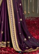 Dark Purple Silk Saree With Zari Border