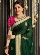 Green Chiffon Silk Saree With Zari Border