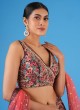 Multicolored Floral Sequins Embroidered Silk Designer Choli Suit