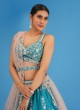 Rama Blue Heavy Embroidered Wedding Lehenga Choli