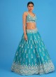 Rama Blue Heavy Embroidered Wedding Lehenga Choli