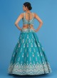 Rama Blue Heavy Embroidered Wedding Lehenga Choli