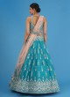 Rama Blue Heavy Embroidered Wedding Lehenga Choli