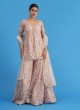 Dusty Rose Pink Palazzo Suit Set With Heavy Embroidery