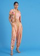 Light Pink Silk Dhoti-Style Salwar Suit With Jacket