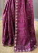 Dark Purple Festive Wear Silk Saree