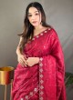 Crimson Red Silk Designer Saree