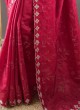 Crimson Red Silk Designer Saree