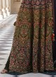 Multi Colored Kashmiri Embroidered Georgette Palazzo Suit