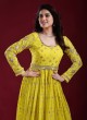 Festive Wear Parrot Green Anarkali Suit