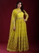 Festive Wear Parrot Green Anarkali Suit