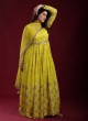 Festive Wear Parrot Green Anarkali Suit