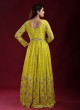 Festive Wear Parrot Green Anarkali Suit