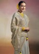 Light Grey Saree With Unstitched Blouse Material