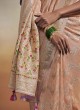 Designer Peach Dola Silk Wedding Saree