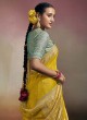 Yellow Designer Dola Silk Festive Wear Saree