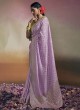 Gorgeous Lavender Dola Silk Contemporary Saree