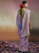 Gorgeous Lavender Dola Silk Contemporary Saree