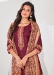 Shagufta Wine Pant Style Salwar Kameez