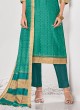 Shagufta Rama Green Silk Pant Style Salwar Kameez