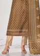 Shagufta Brown Printed Pant Style Salwar Kameez