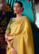 Dark Yellow Woven Festival Wear Banarasi Saree