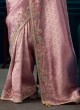 Lovely Lavender Color Embroidered Festive Wear Saree