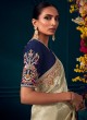 Mesmerising Ivory Colored Banarasi Weaving Saree