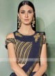 Navy Blue Ready Pleated Saree