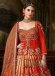 Wedding Wear Orange Gajji Silk Trendy Lehenga Choli