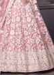 Light Pink Thread Work Embroidered Lehenga Choli