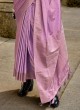 Lavender Festive Wear Satin Fabric Saree