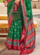 Green And Red Patola Printed Silk Saree