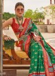 Green And Red Patola Printed Silk Saree