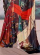Stunning Multi-color Printed Satin Contemporary Saree