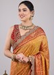 Pure Silk Mustard Yellow Patola Woven Saree