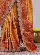 Pure Silk Mustard Yellow Patola Woven Saree