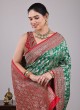 Dark Green Banarasi Silk Saree For Festive Radiance