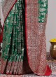 Dark Green Banarasi Silk Saree For Festive Radiance