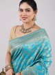 Sea Green Banarasi Silk Saree With Weaving Elegance