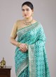 Green Shaded Banarasi Silk Saree With Weaving Motif