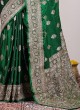 Dark Green Traditional Crepe Silk Saree For Wedding