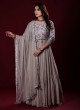 Grey Designer Long Anarkali Suit