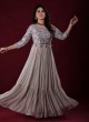 Grey Designer Long Anarkali Suit