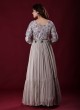 Grey Designer Long Anarkali Suit