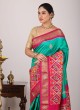 Green & Pink Pure Silk Patola Woven Saree
