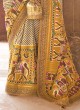 Classic Yellow And Cream Festive Patola Printed Silk Saree