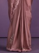 Onion Pink Party Wear Sequins Saree