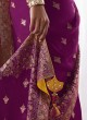 Traditional Purple Kora Silk Wedding Saree